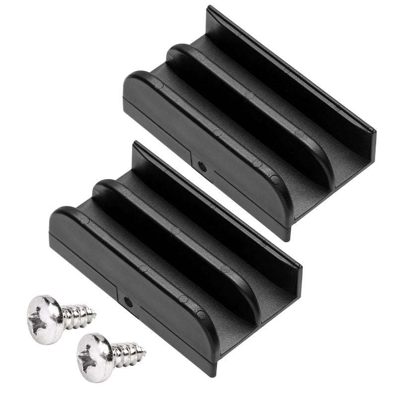 VYH M6219 Sliding Shower Door Bottom Guide for Sliding Shower Door (Top Hung) Shower Door Guide, 1/2 in Channels for Glass Shower Door Plastic Guide(2 Pack(Black) - Image 1
